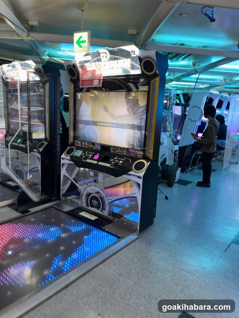 Arcade Interior with Dance Game Machine