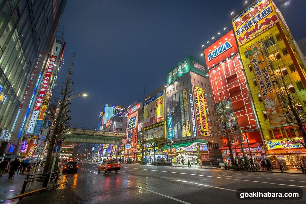 Night City Street with Neon Signs