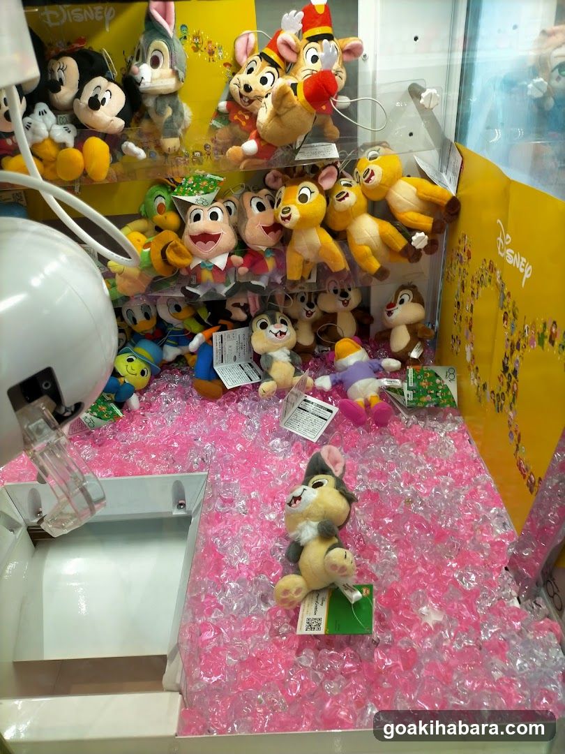 Disney plush toys in claw machine
