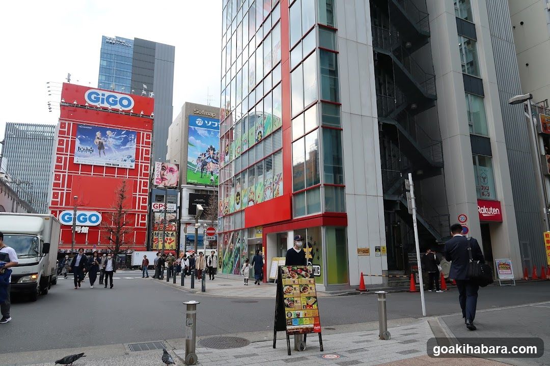 Urban Street Scene with Shops and Buildings