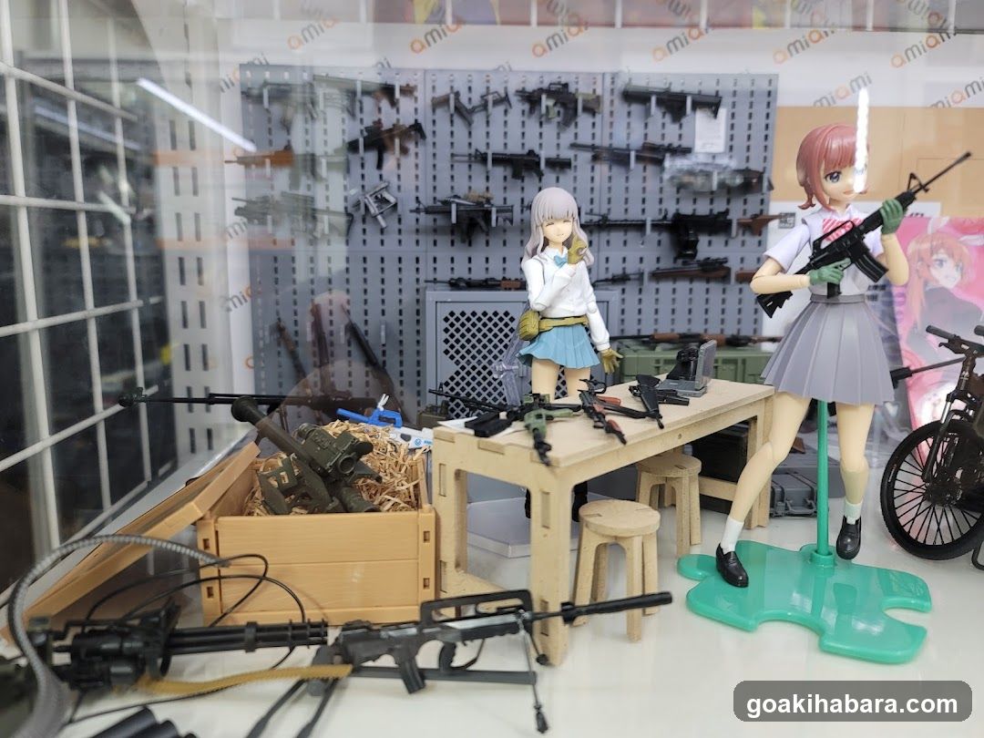 Figure display with weapons