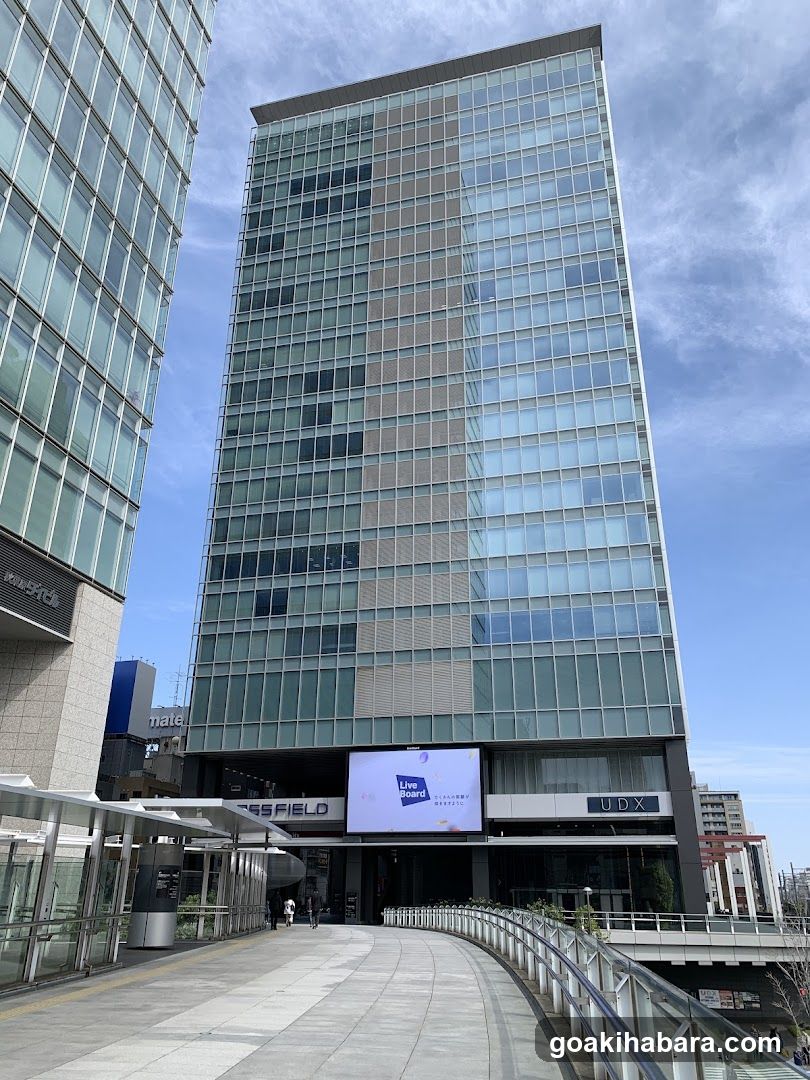 Modern Building Exterior with Digital Screen