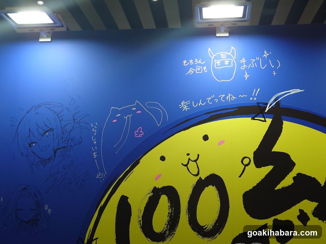Anime-themed wall art display