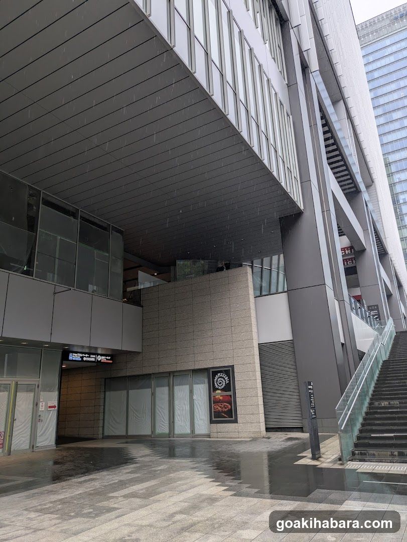 Modern Building Exterior in Rain