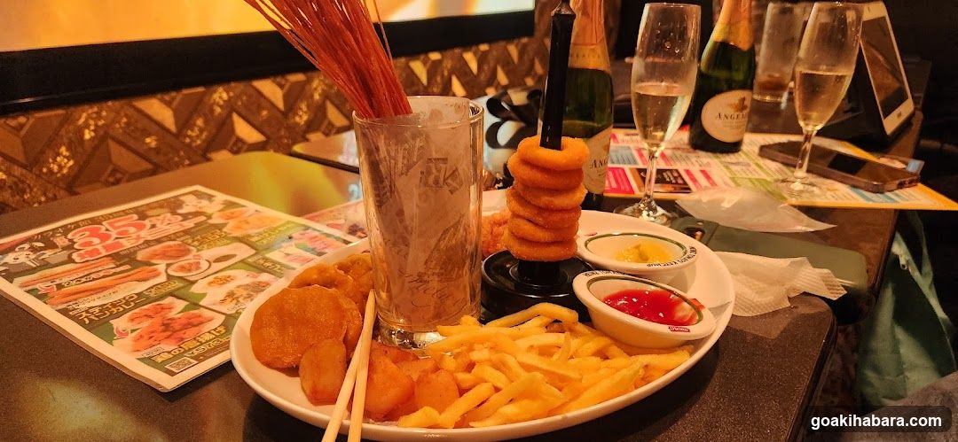 Food and Drink Spread at a Restaurant