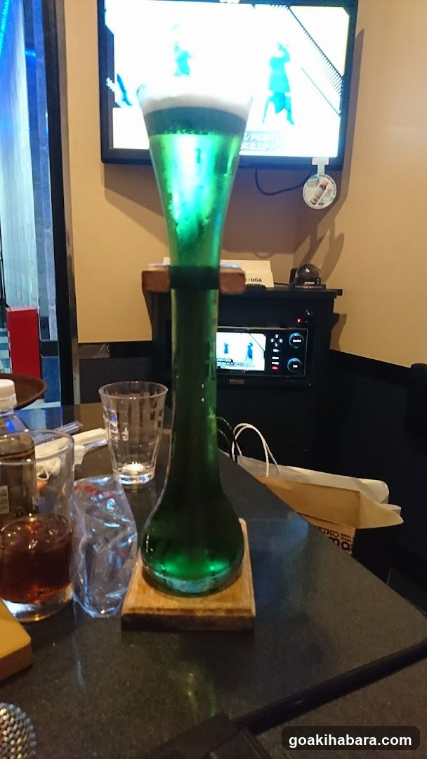 Green Beer in a Unique Glass