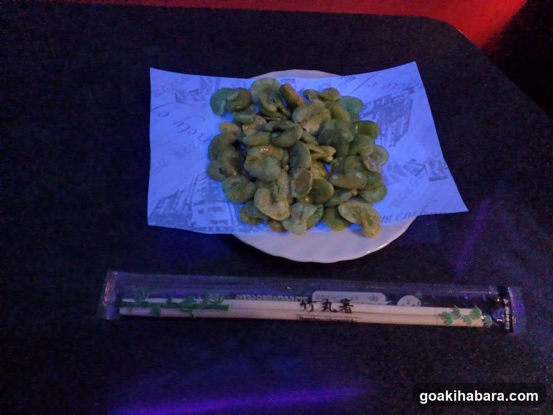 Green Snacks with Chopsticks