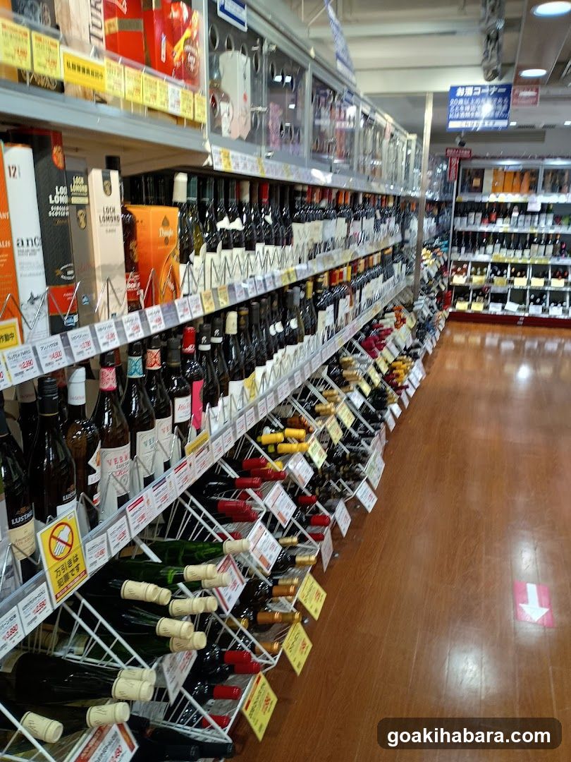 Wine aisle in a store