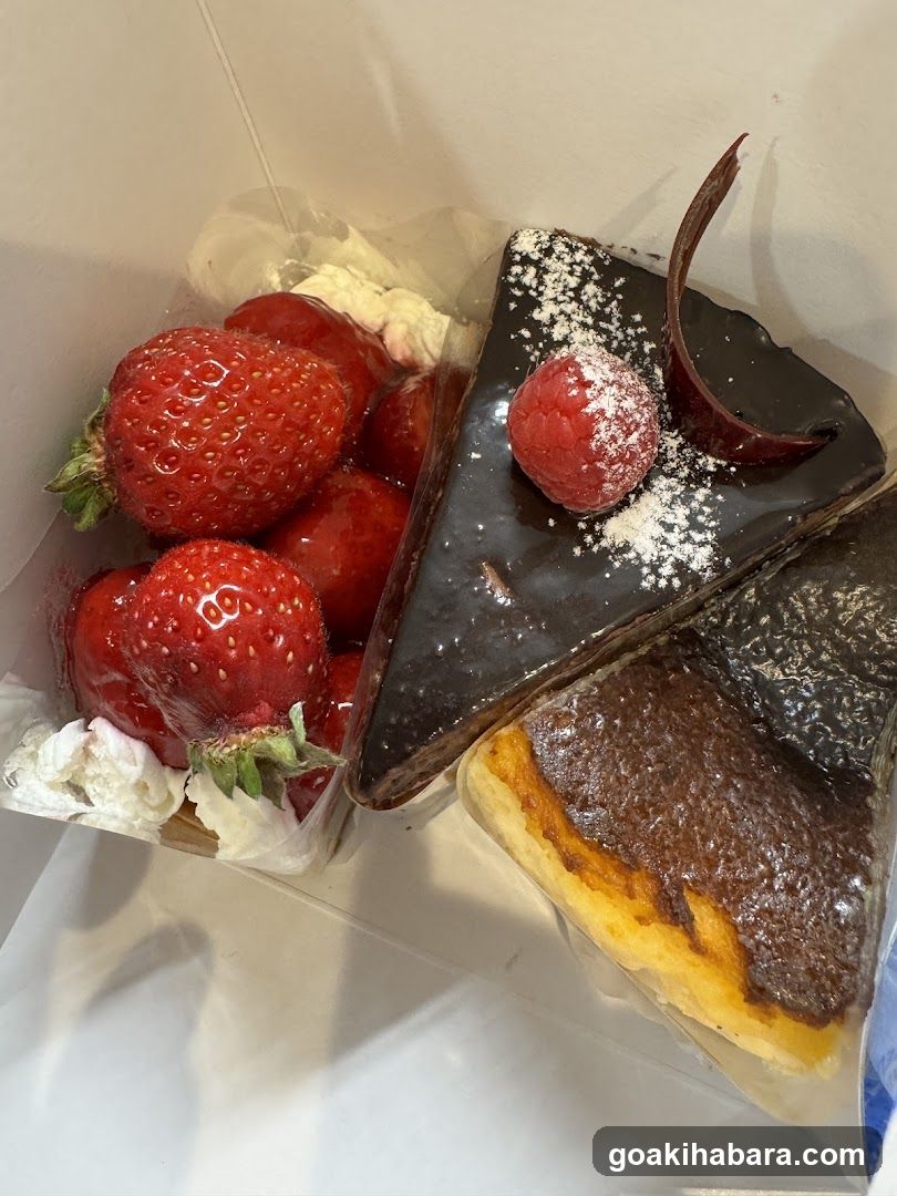 Strawberries and Chocolate Cake Slices