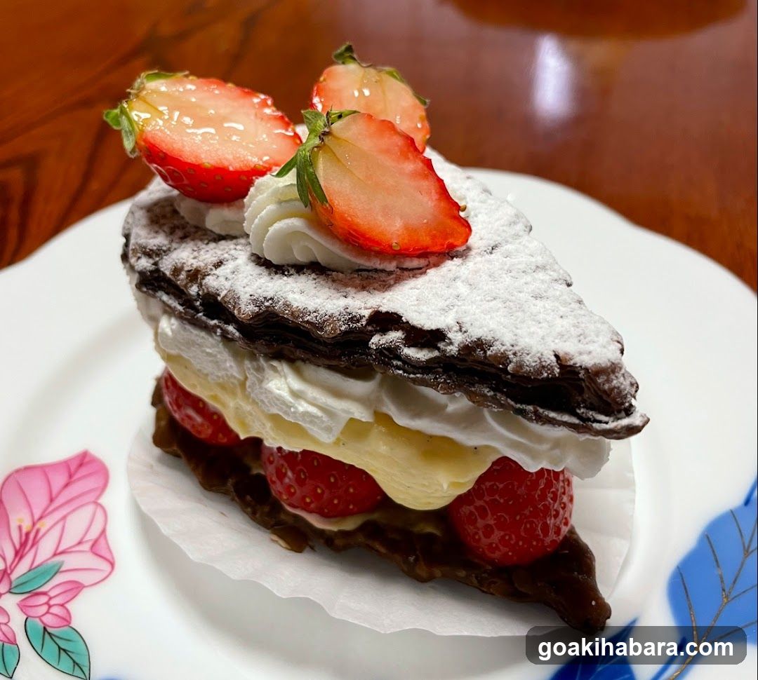 Strawberry Chocolate Cake Slice