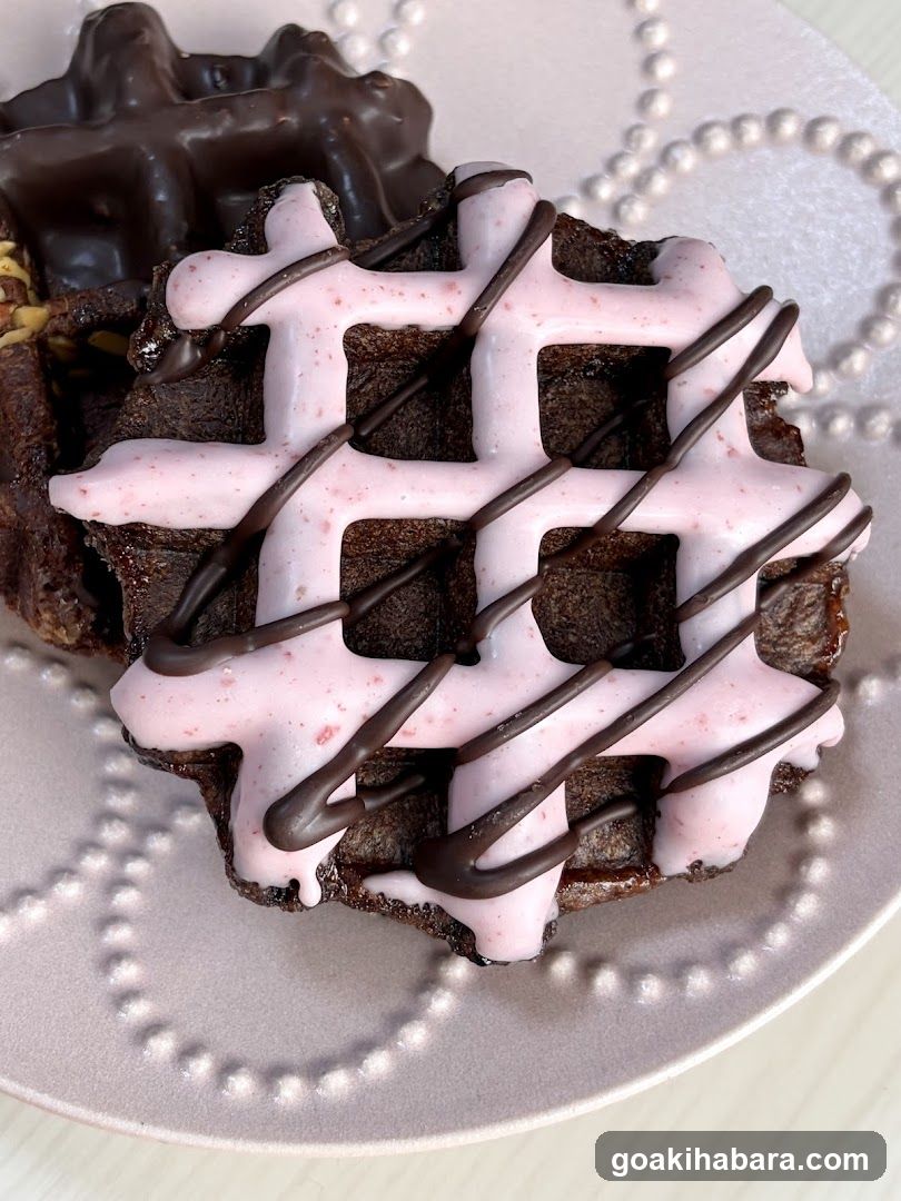 Decorated Waffles on a Plate