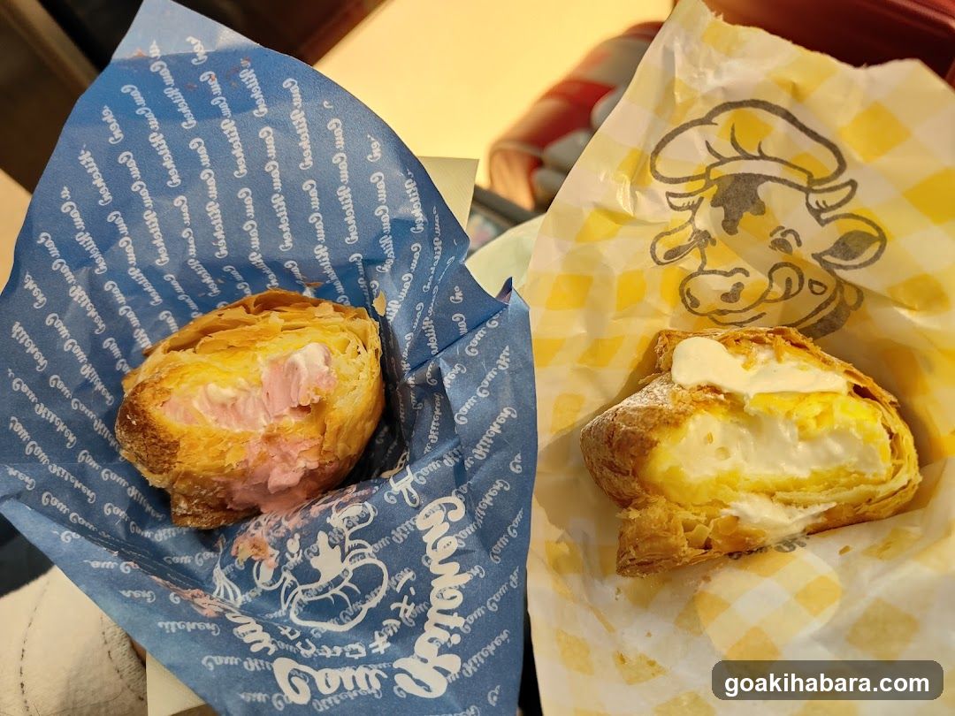 Pastries in wrappers