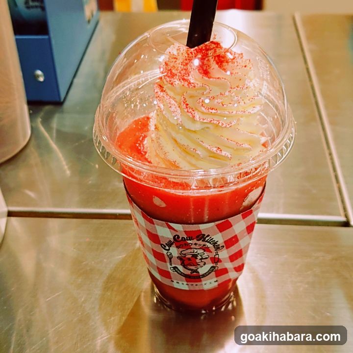 Red Smoothie with Whipped Cream