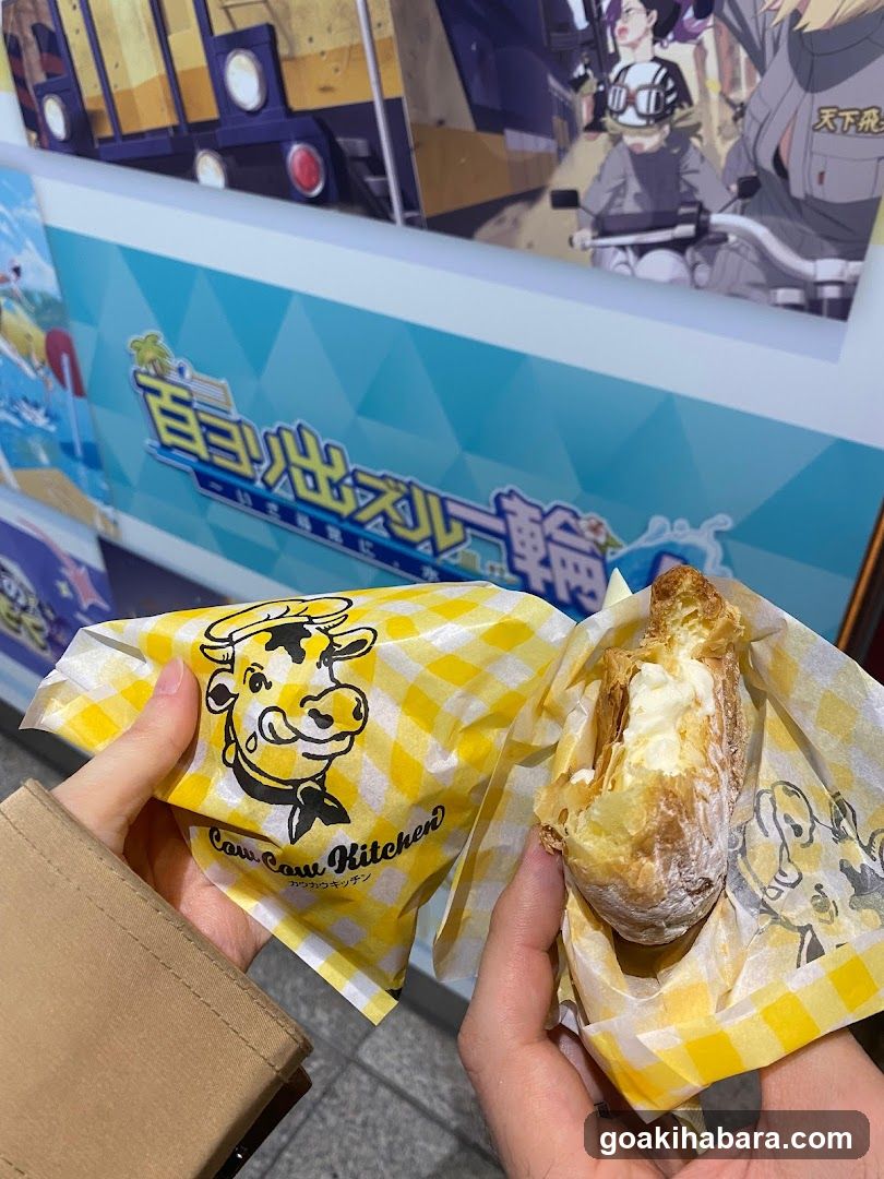 Caw Caw Kitchen pastry with anime backdrop
