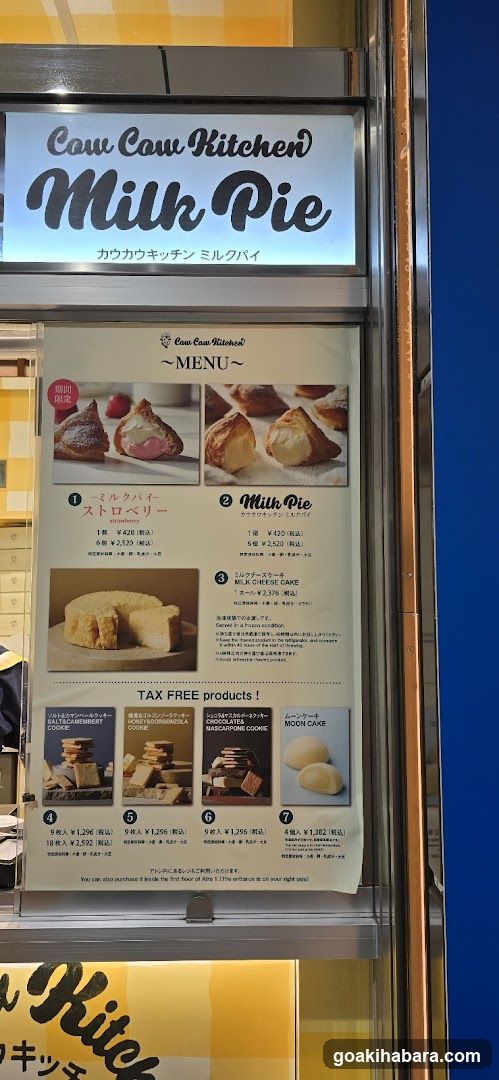 Cow Cow Kitchen Milk Pie Menu Board