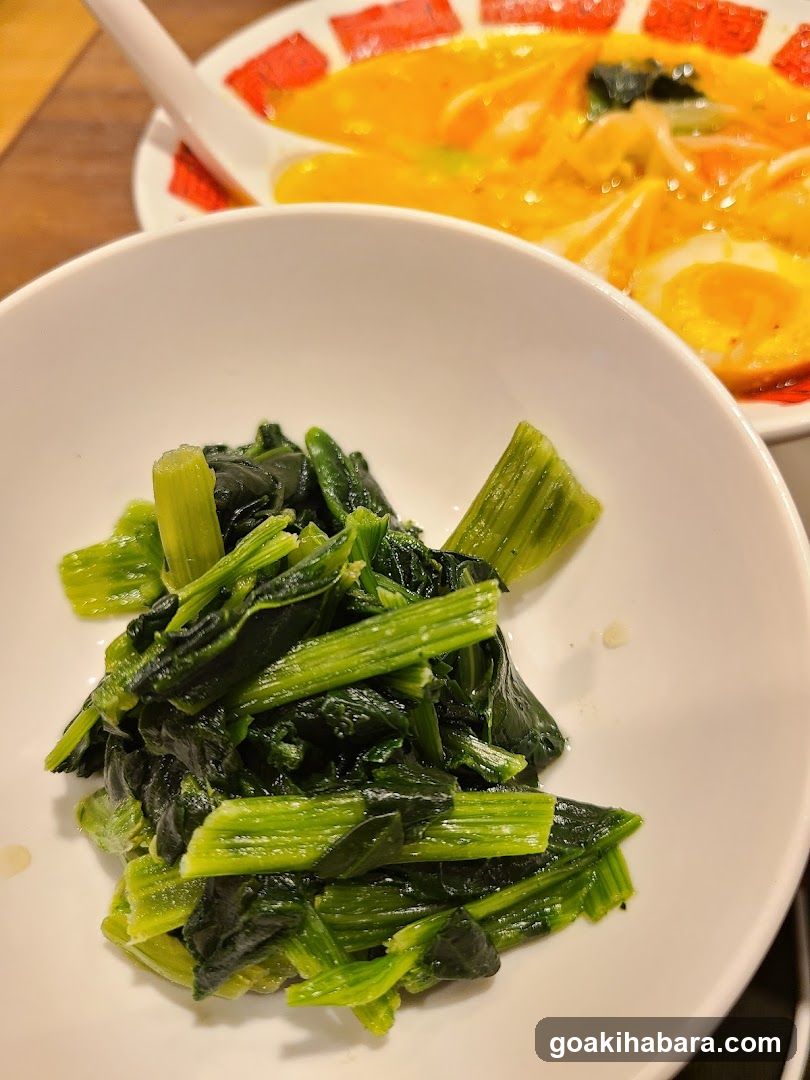 Stir-fried greens and curry dish