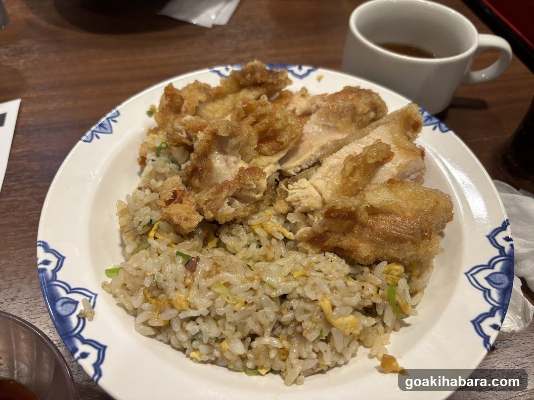 Fried Chicken and Fried Rice Dish