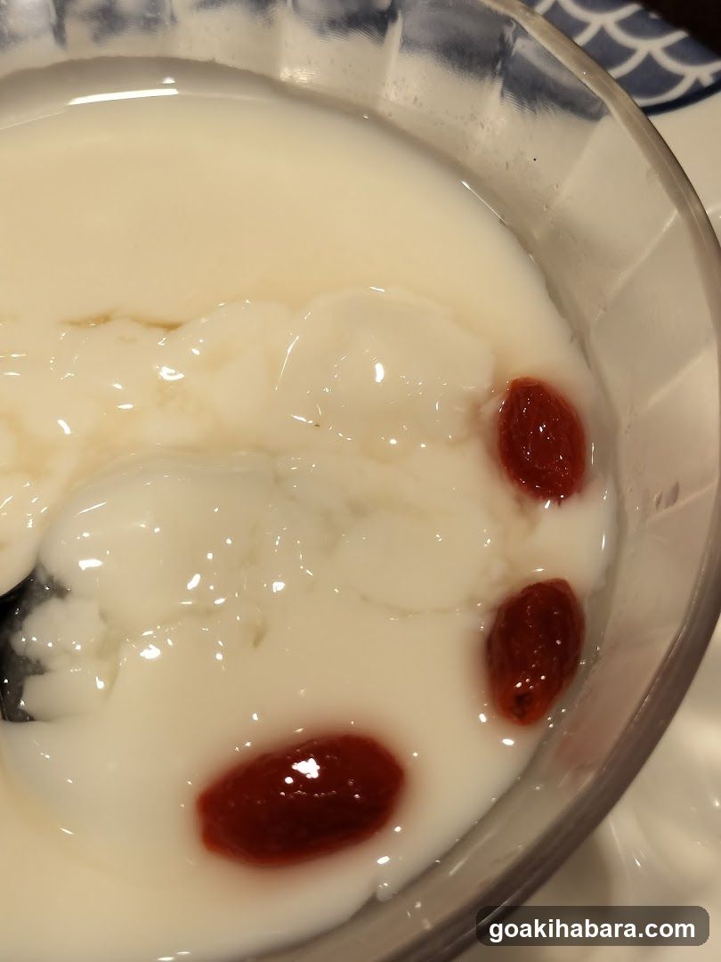 Dessert Bowl with Coconut Milk and Red Dates