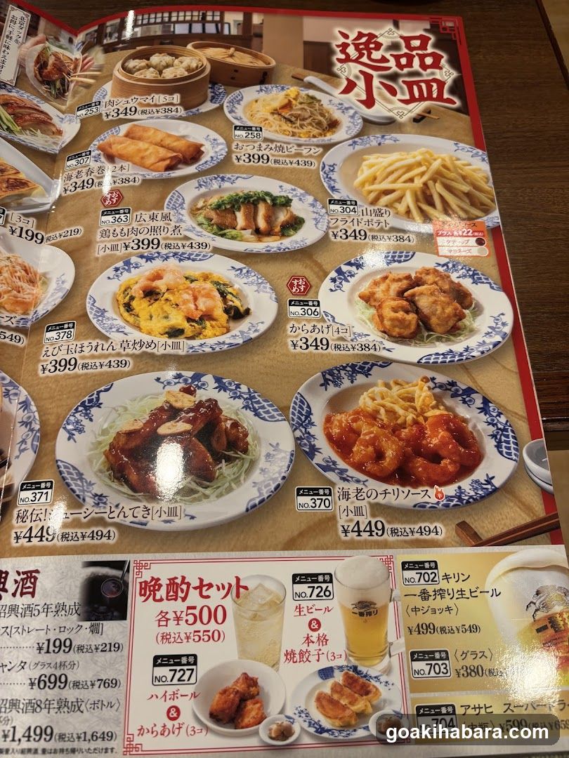 Japanese Restaurant Menu Page