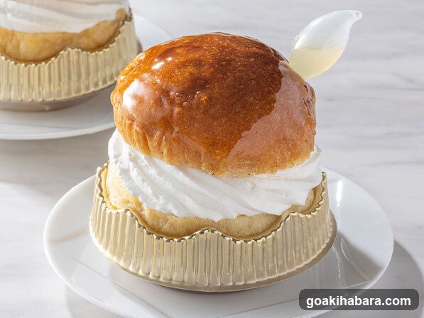 Puff Pastry Dessert with Glaze and Whipped Cream