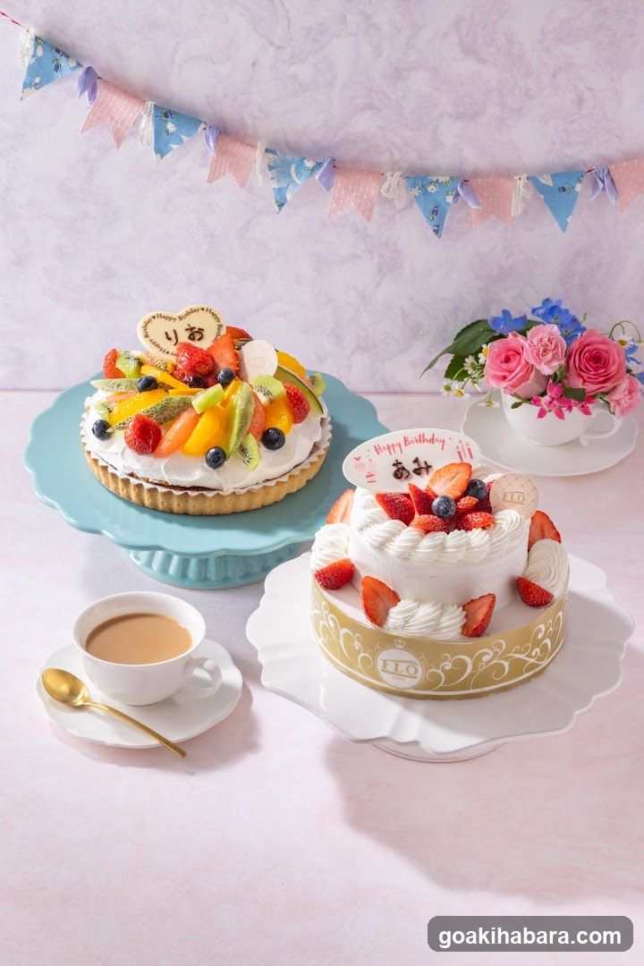 Fruit and Cream Cakes Display