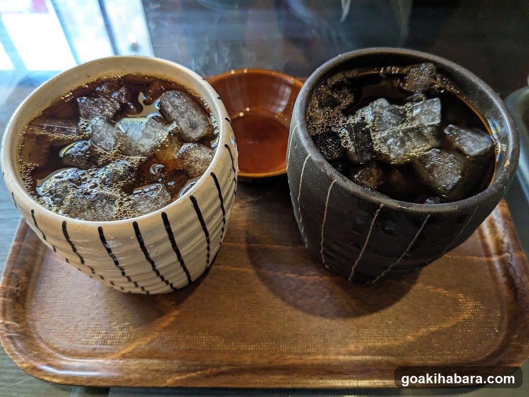 Iced Coffee Cups on Wooden Tray