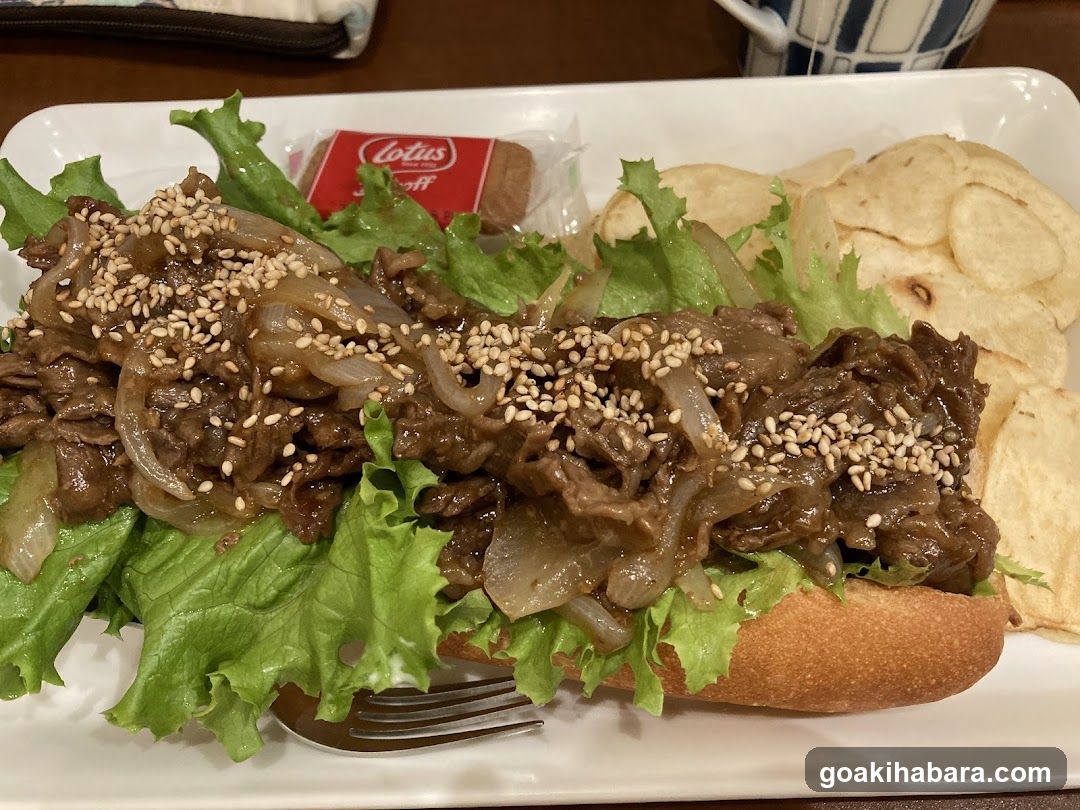 Korean Beef Sandwich with Chips