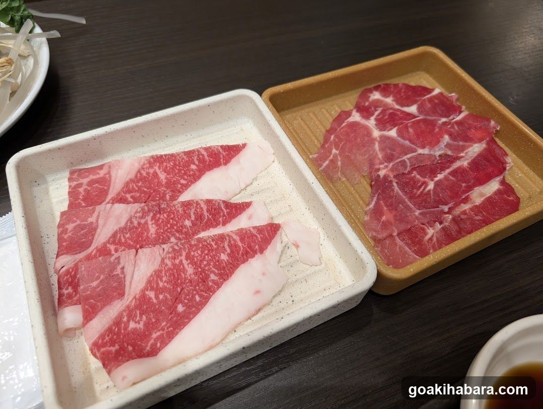 Raw Meat Slices on Trays