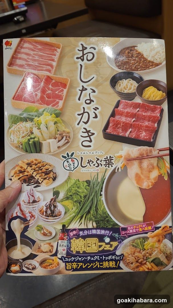 Oshinagaki Shabu Menu Flyer