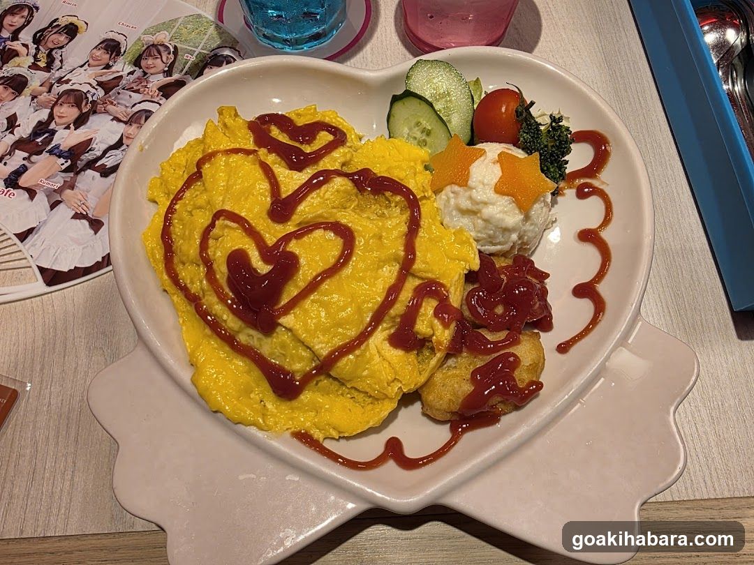 Heart-Shaped Omelette with Ketchup Design