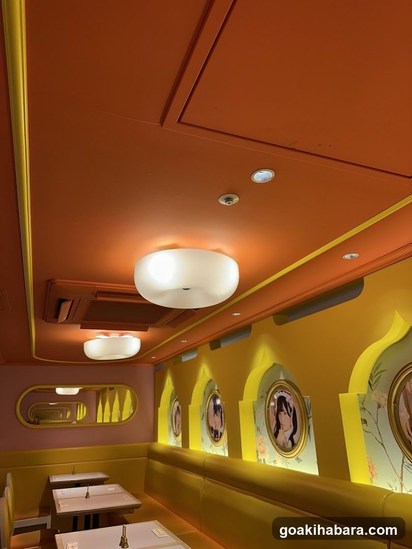 Interior of a colorful restaurant or cafe