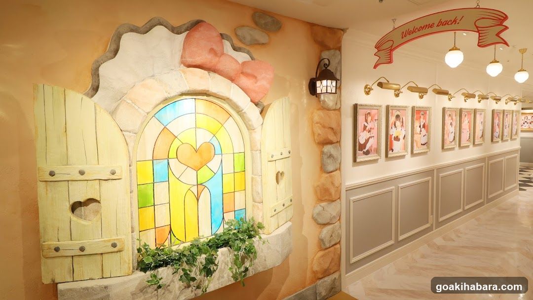 Decorative Wall Display with Stained Glass Window