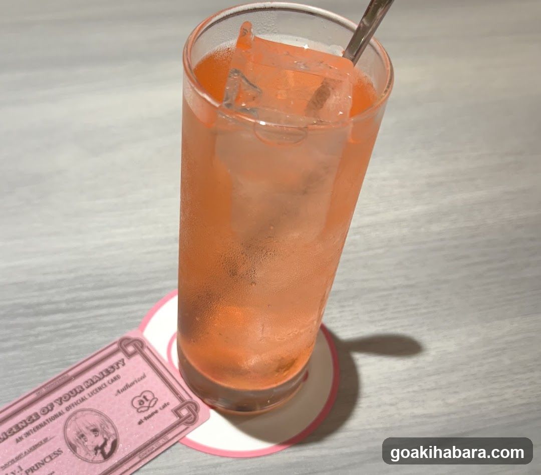 Pink Iced Drink with Card