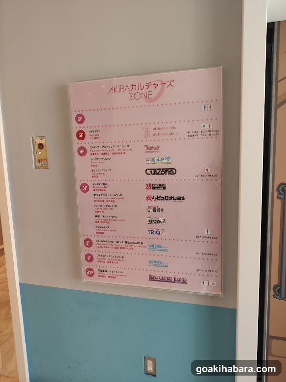 AKIBAカルチャーズ ZONE directory sign