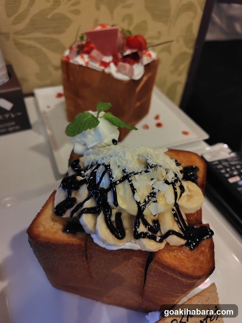 Banana Bread Dessert with Chocolate Drizzle