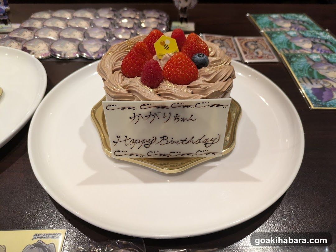 Birthday Cake with Strawberries and Blueberry