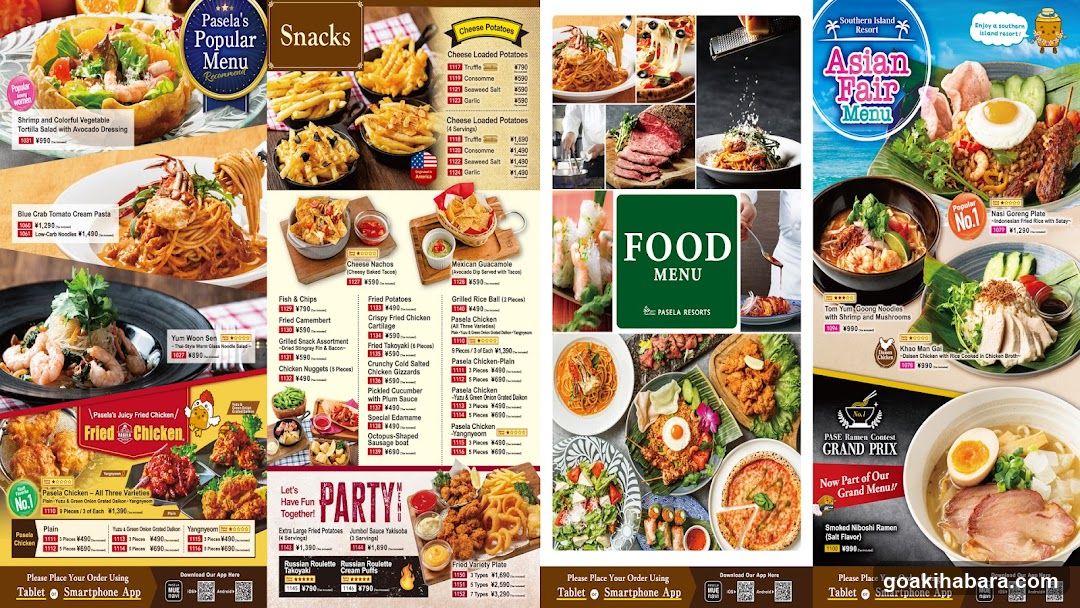 Paseo's Popular Menu & Asian Fair Menu