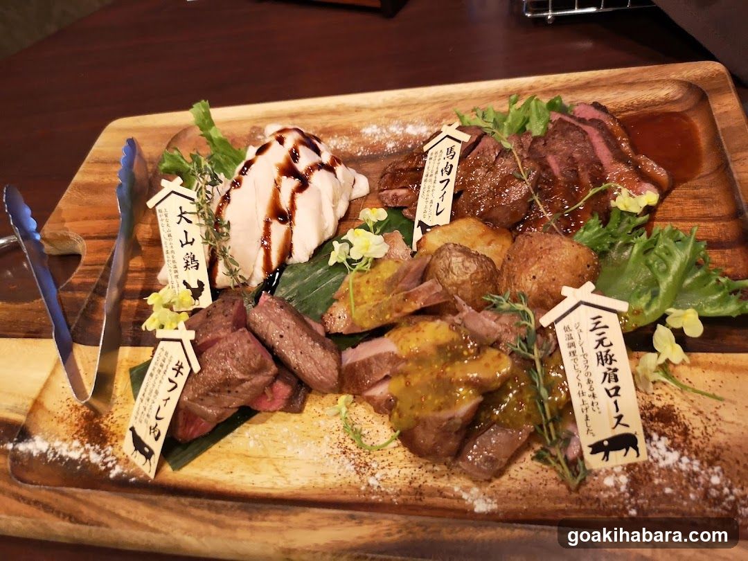 Japanese Meat Platter with Labels