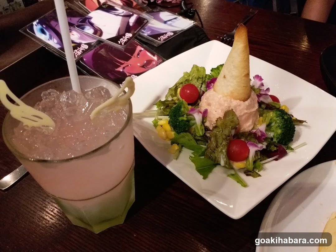 Anime-themed meal and drink
