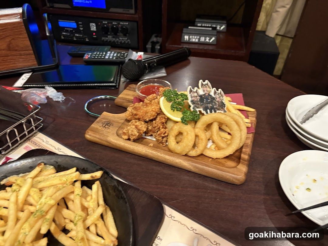 Food and KJ equipment on table