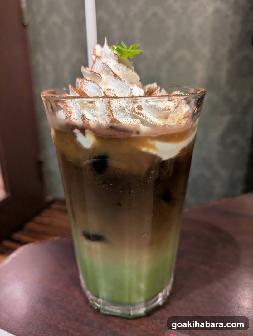 Iced Matcha Latte with Whipped Cream