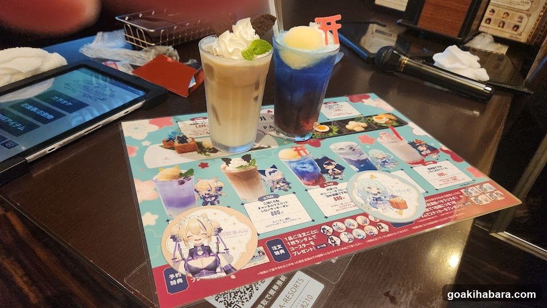 Drinks and Menu on Table