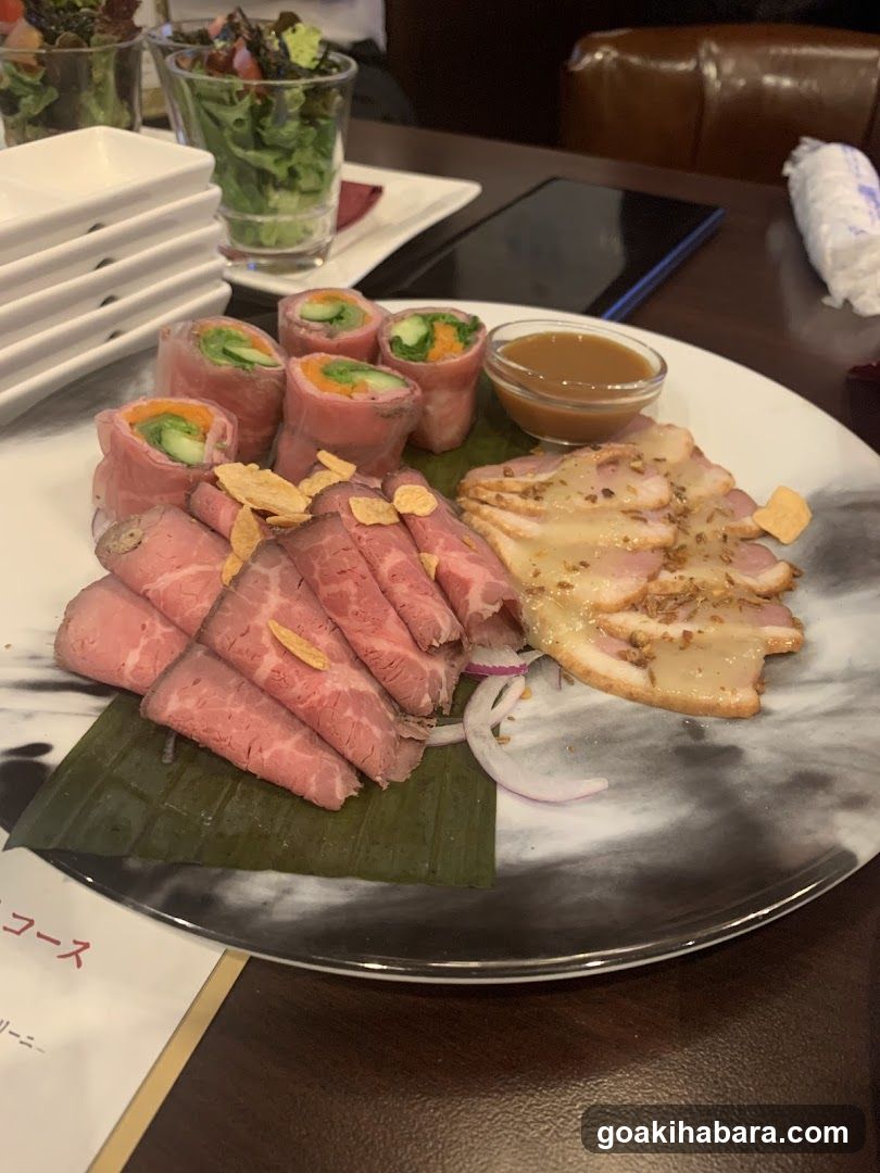 Sushi Platter with Sashimi and Spring Rolls