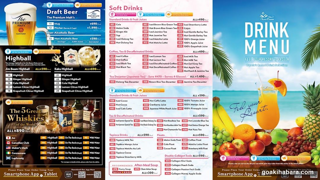 Drink Menu - The Premium Bar & Restaurant