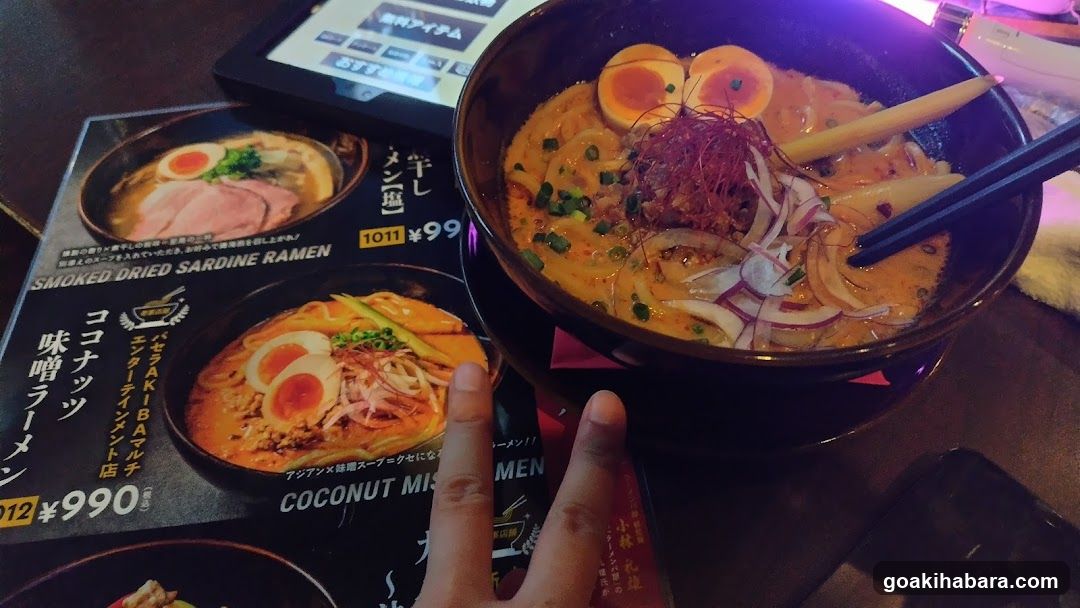Ramen Bowl and Menu Display
