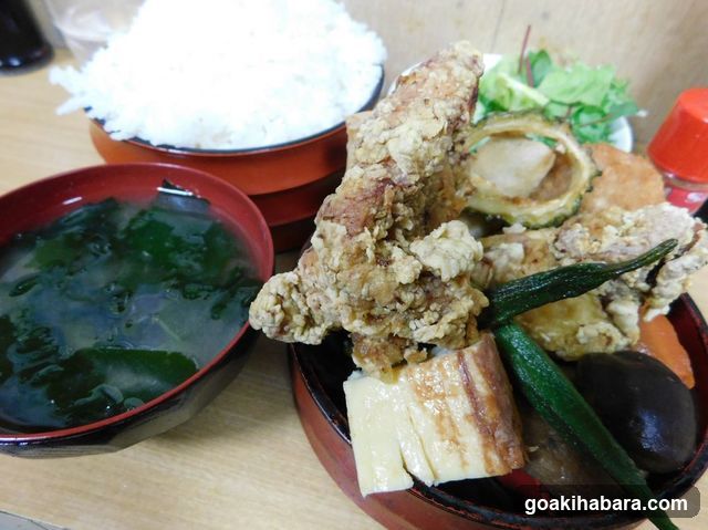 Japanese Meal with Fried Chicken and Rice