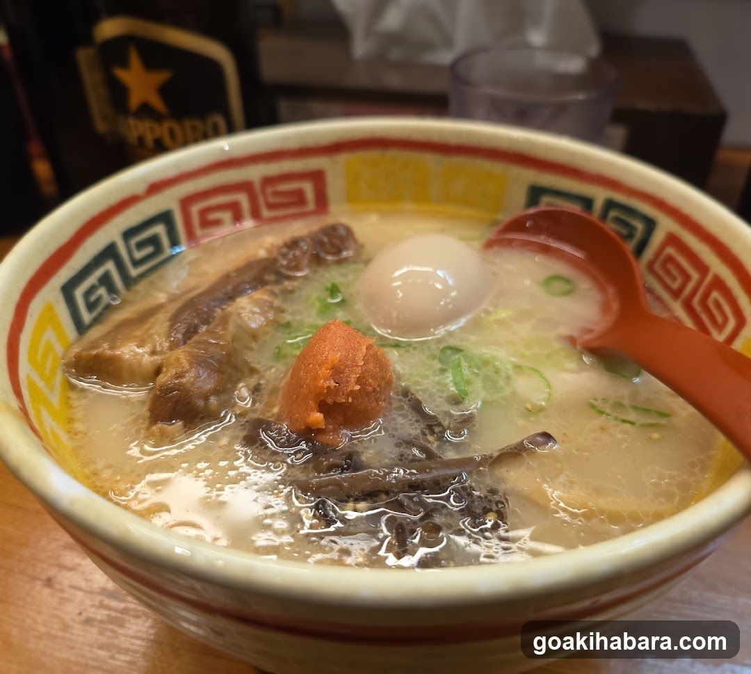 Ramen Bowl with Soft-Boiled Egg and Tonkatsu Sauce