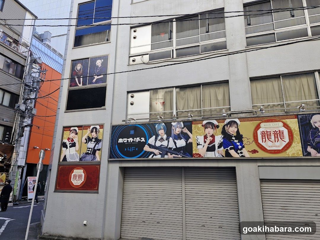 Building Facade with Posters and Signage