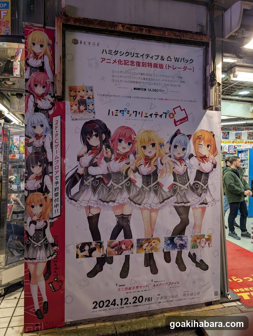 Anime Store Entrance with Character Posters