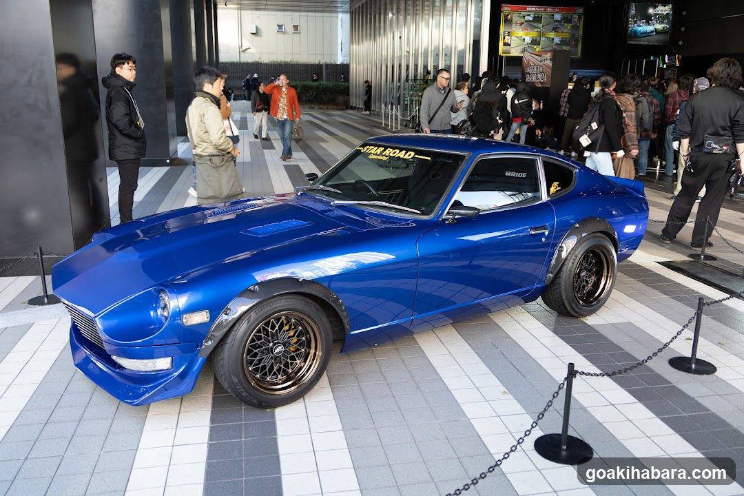 Blue Datsun 240Z at an event